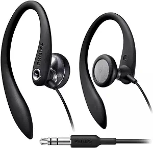 PHILIPS SHS3200BK/37 Flexible Earhook Headphones, Black