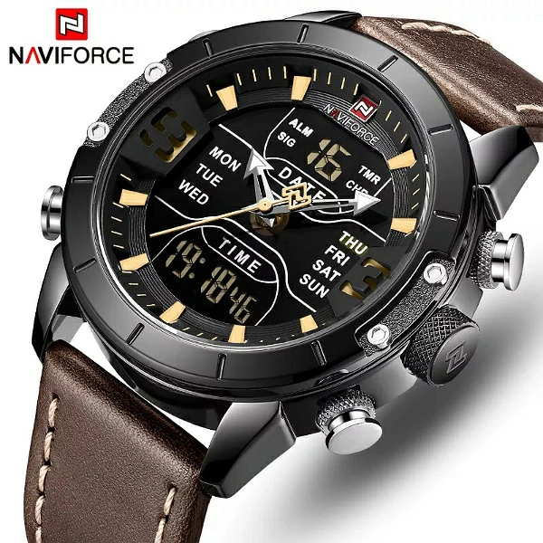 Men Dual Display Green Naviforce