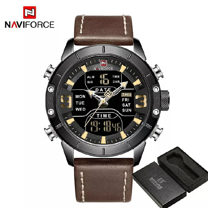 Men Dual Display Green Naviforce